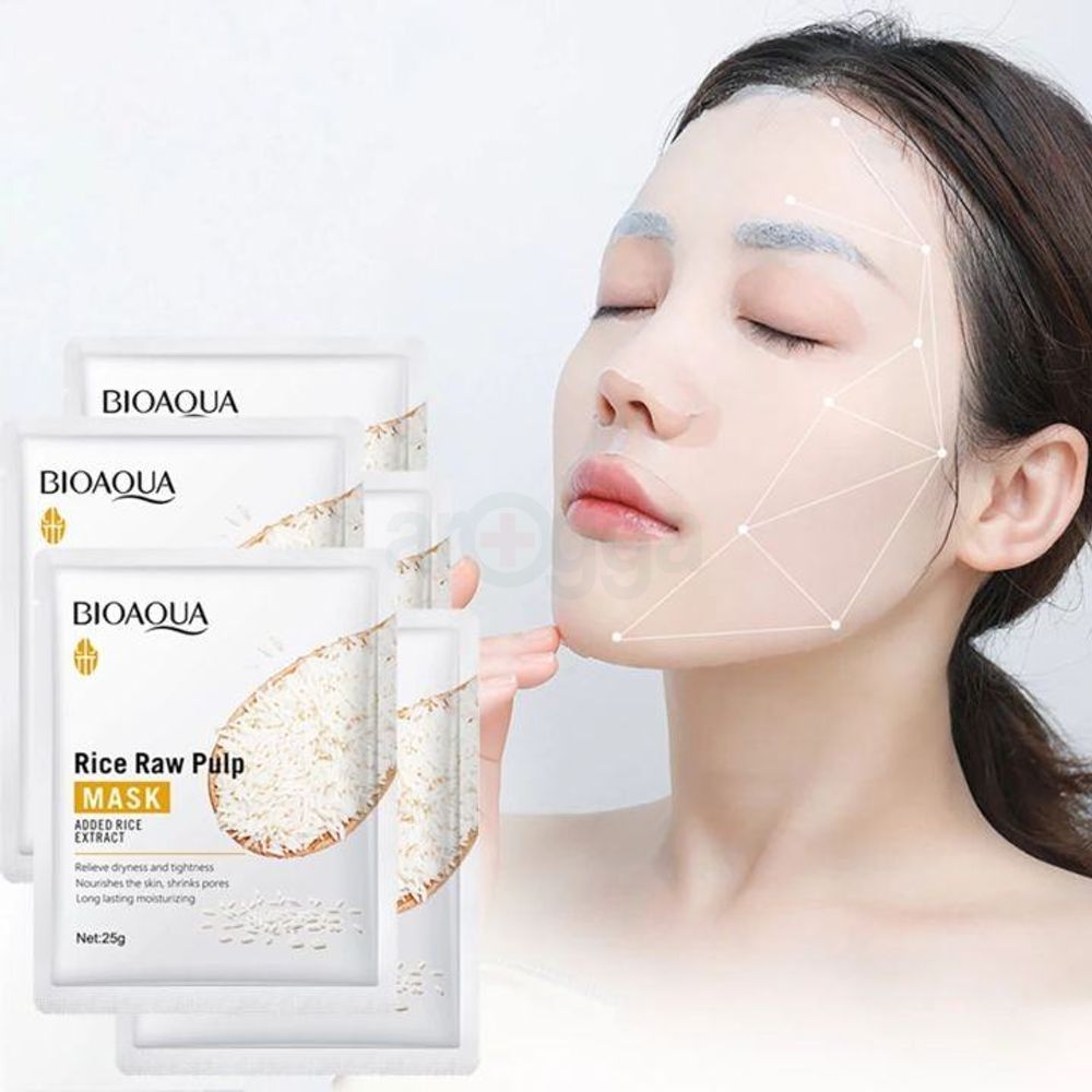 Bioaqua Rice Raw Pulp Facial Sheet Mask - 25g  