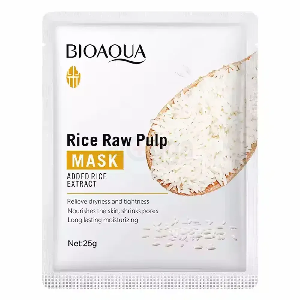 Bioaqua Rice Raw Pulp Facial Sheet Mask - 25g  