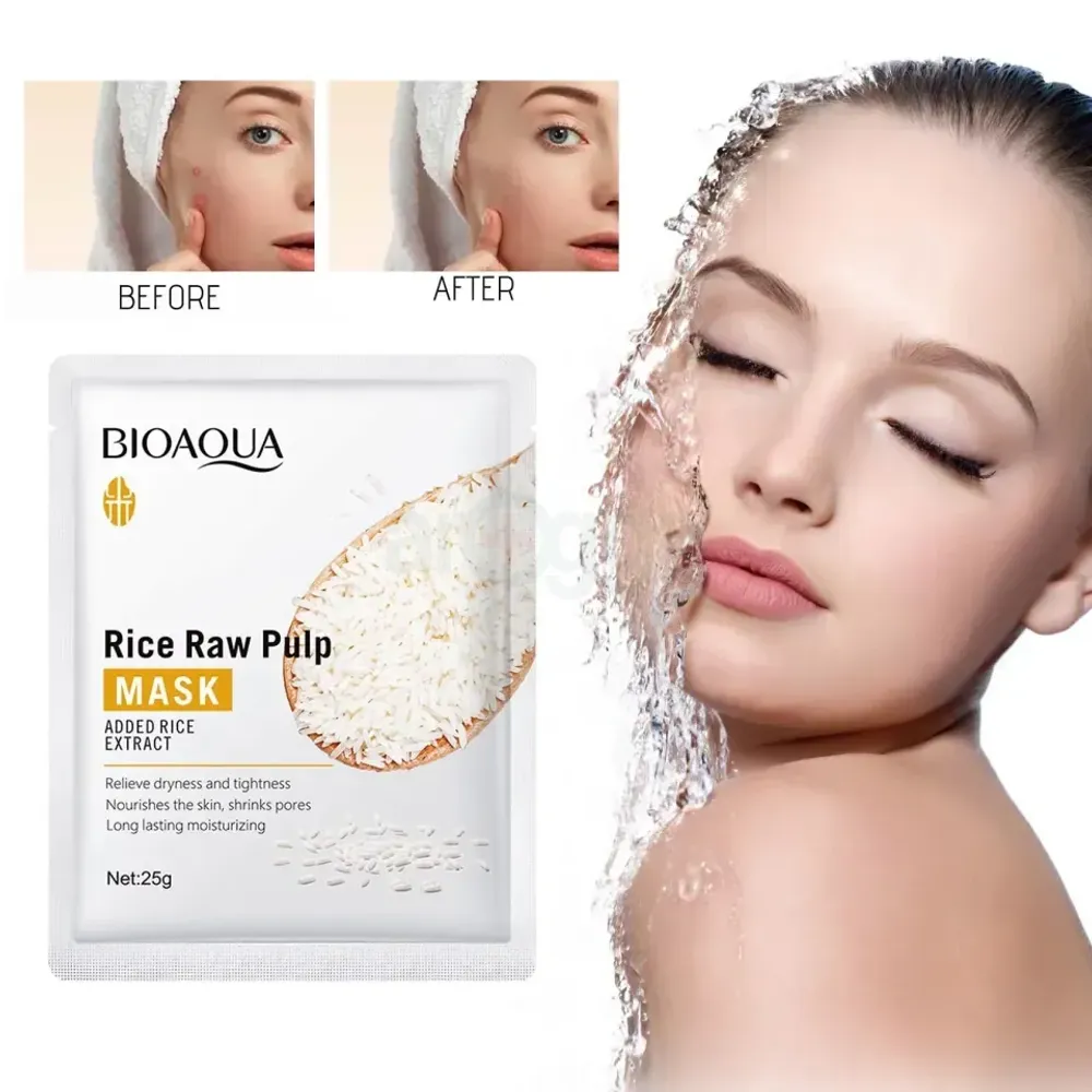 Bioaqua Rice Raw Pulp Facial Sheet Mask - 25g  