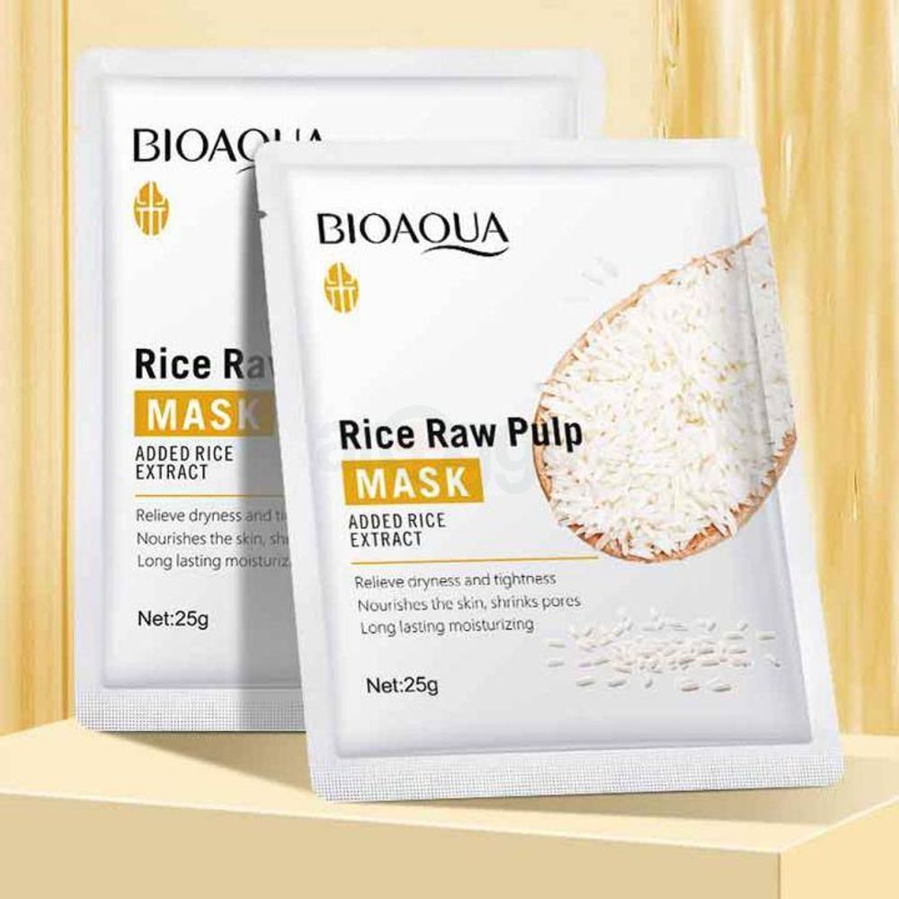 Bioaqua Rice Raw Pulp Facial Sheet Mask - 25g  