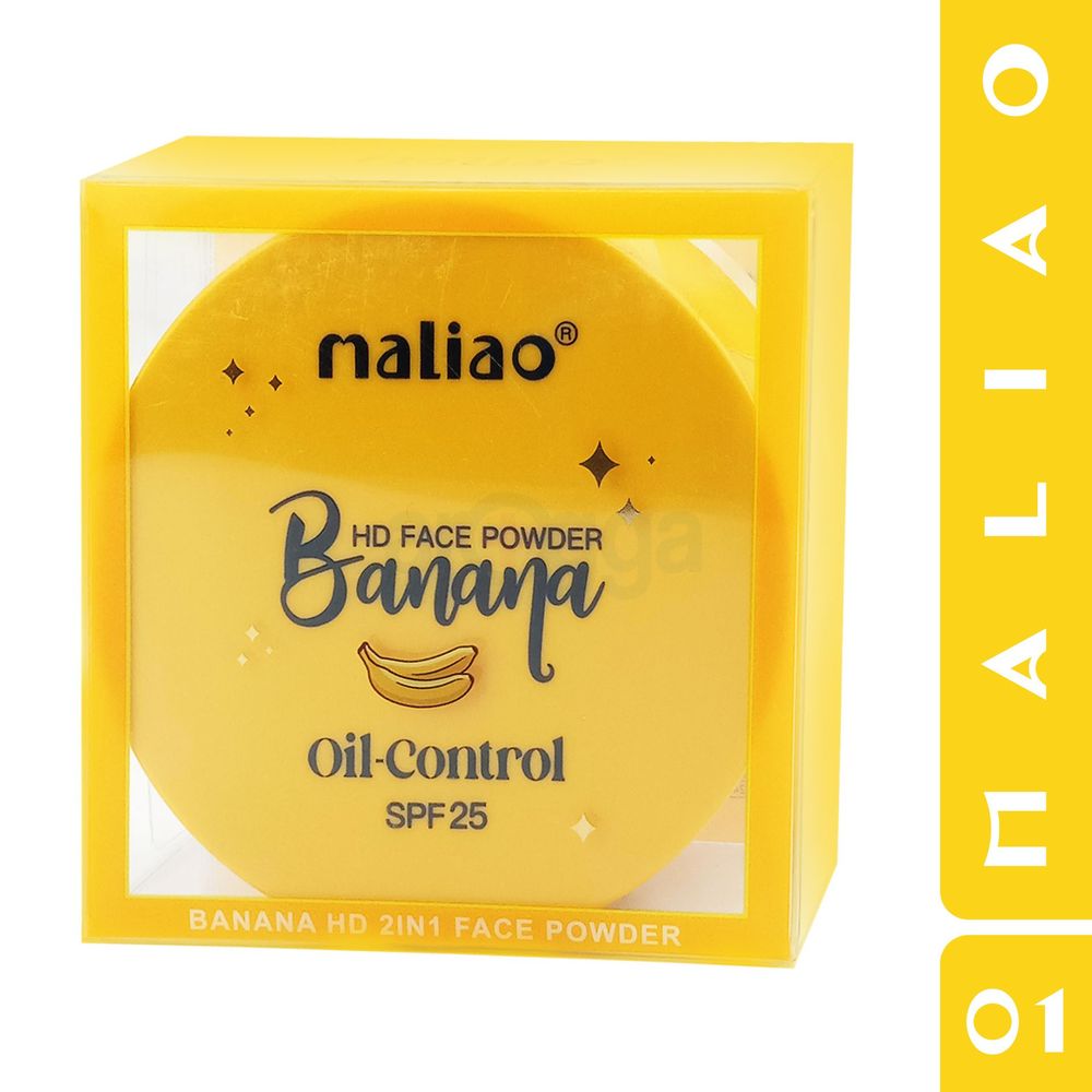 Maliao Banana HD 2 IN 1 Oil-Control Face Powder Compact (Shade 01)  