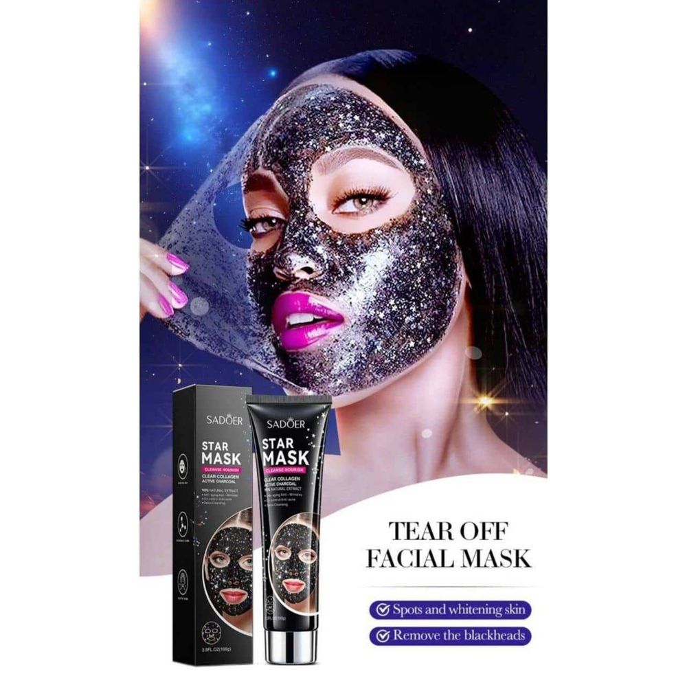 Sadoer Star Mask with Clear Collagen and Active Charcoal 100g  