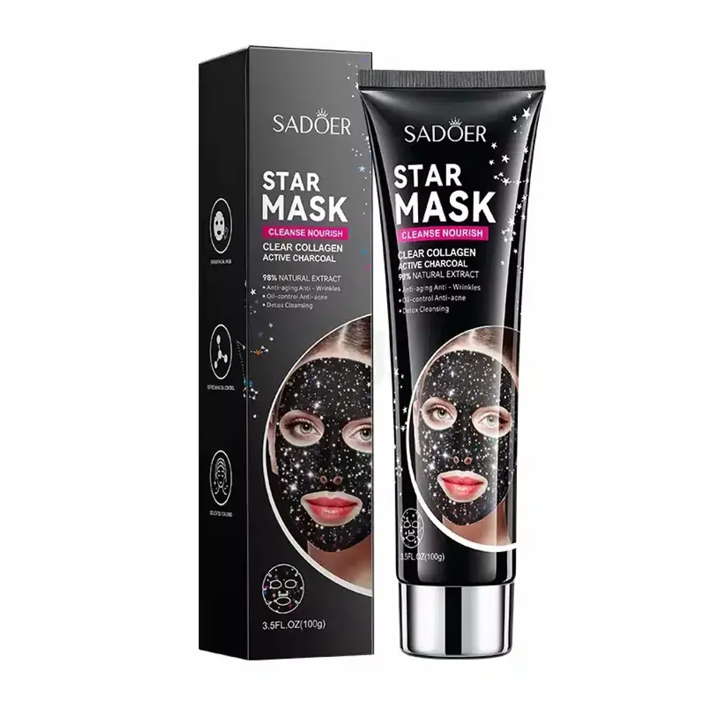 Sadoer Star Mask with Clear Collagen and Active Charcoal 100g  