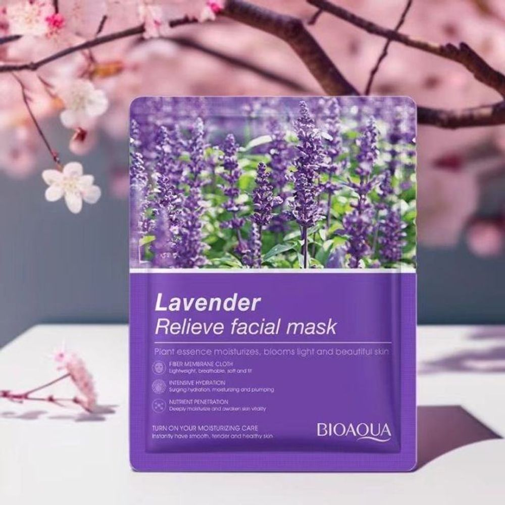 Bioaqua Lavender Relieve Facial Sheet Mask - 25g  