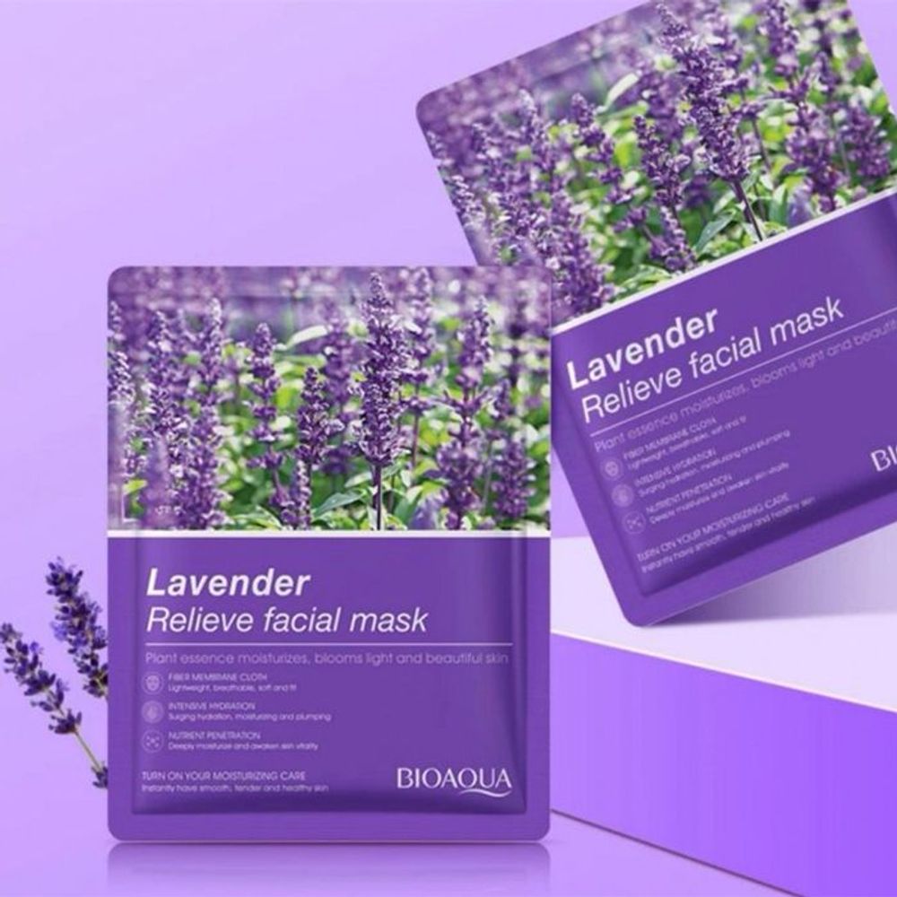 Bioaqua Lavender Relieve Facial Sheet Mask - 25g  