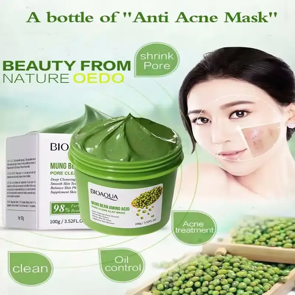 Bioaqua Mungbean Amino Acid Pore Clean Clay Mask  