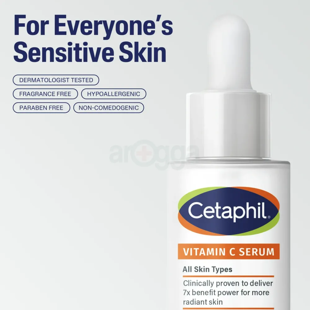 Cetaphil Vitamin C Serum with Vitamin C, Niacinamide and Sunflower Seed Oil for All Skin Types  
