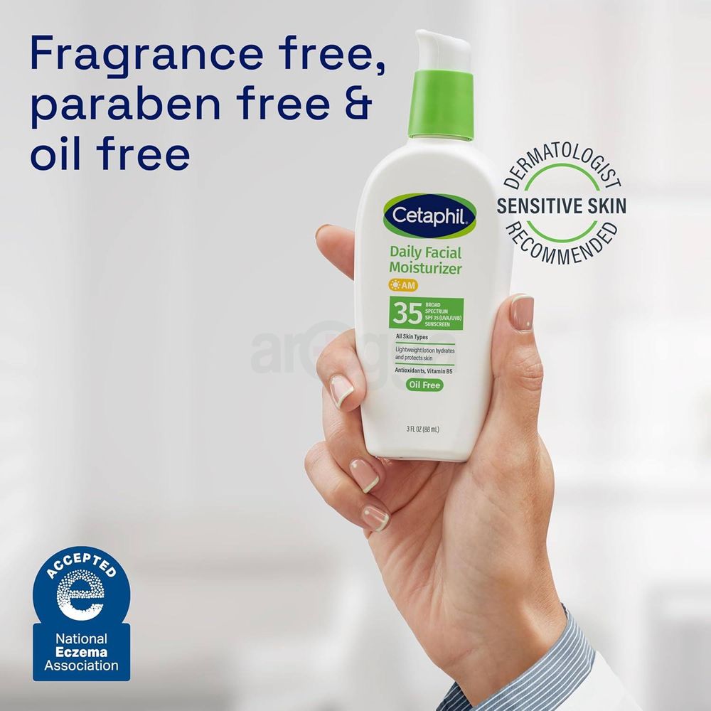 Cetaphil Daily AM Facial Moisturizer SPF 35 with Antioxidants, Vitamin B5 for All Skin Types  