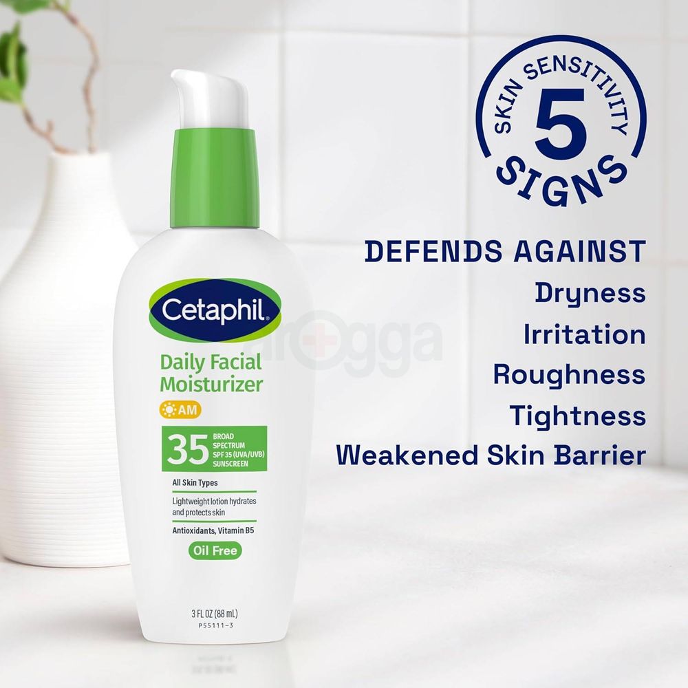 Cetaphil Daily AM Facial Moisturizer SPF 35 with Antioxidants, Vitamin B5 for All Skin Types  