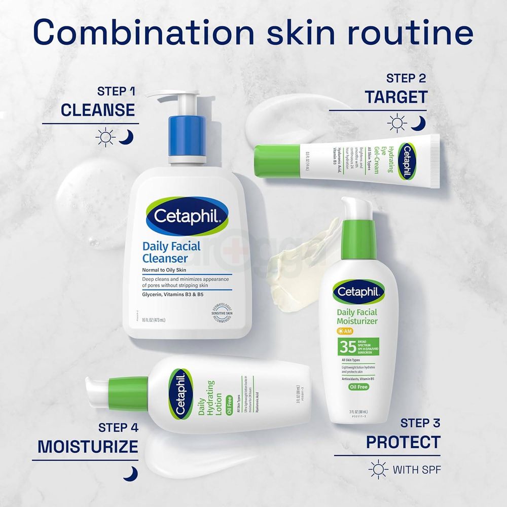 Cetaphil Daily AM Facial Moisturizer SPF 35 with Antioxidants, Vitamin B5 for All Skin Types  