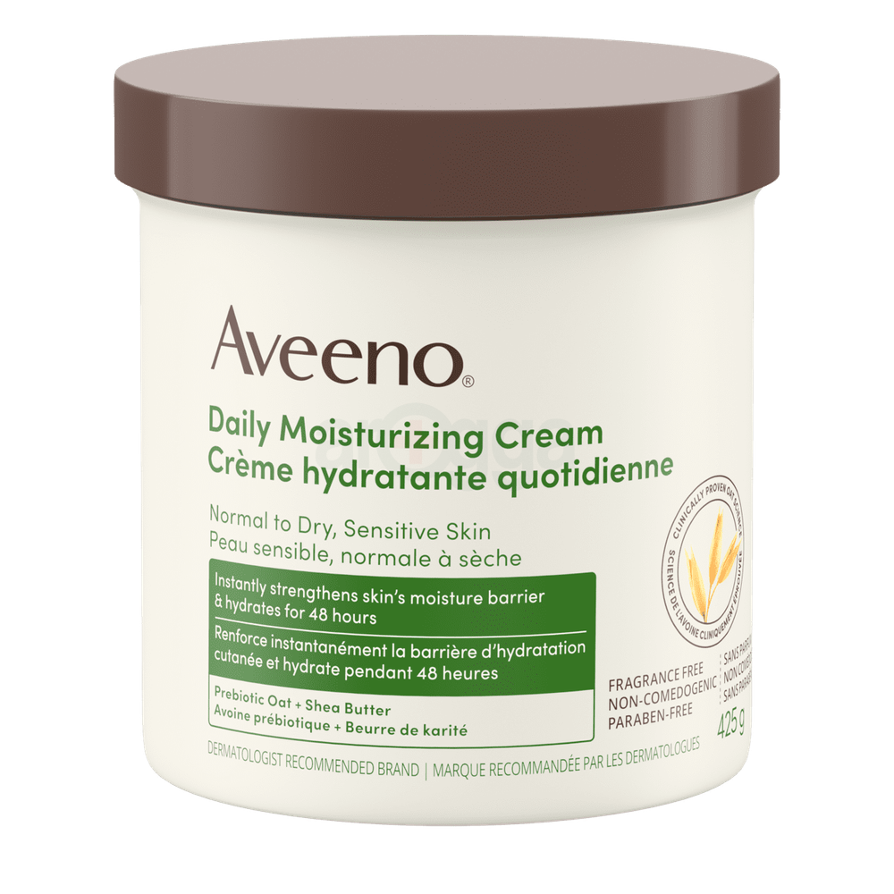 Aveeno Daily Moisturizing Cream for Normal to Dry, Sensitive Skin with Prebiotic Oat and Shea Butter  