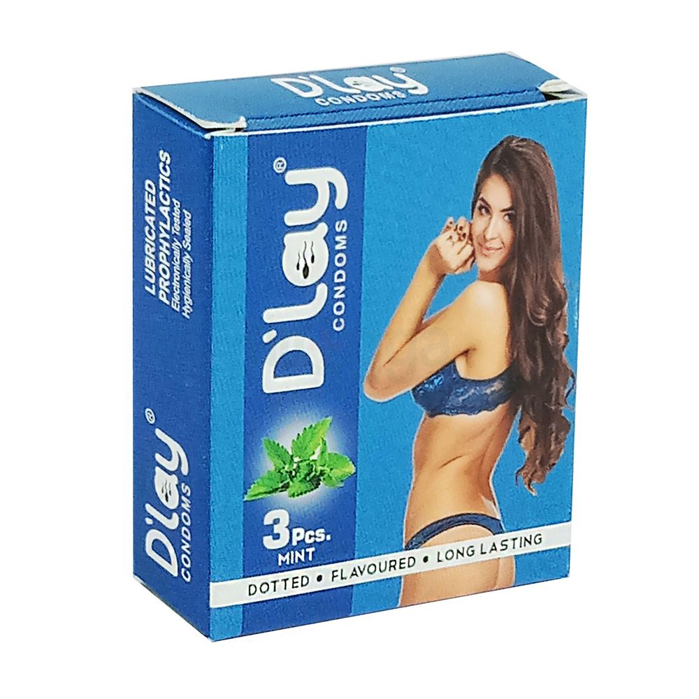D'Lay Long Lasting Dotted  Mint Flavour 3s Pack  