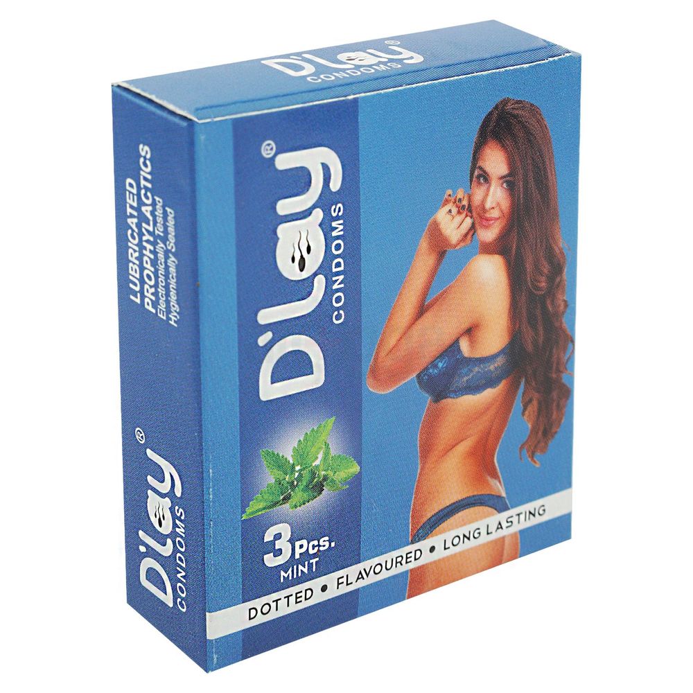 D'Lay Long Lasting Dotted  Mint Flavour 3s Pack  