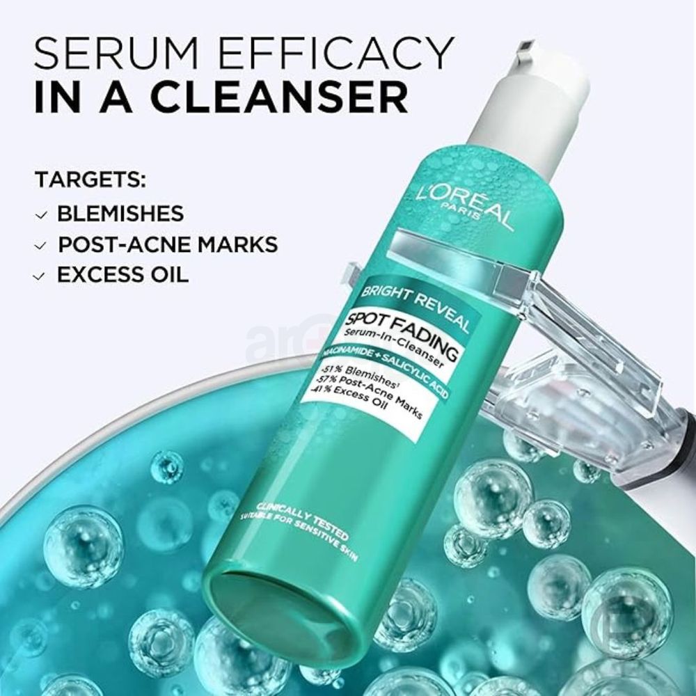 Loreal Paris Bright Reveal Spot Fading Serum in Cleanser for Sensitive Skin  