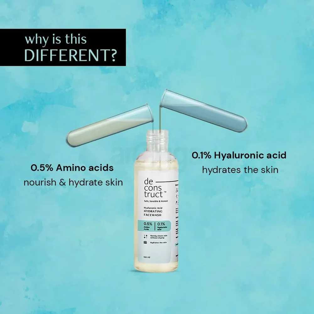 Deconstruct Hyaluronic Acid Hydrating Face Wash with 0.5% Amino Acid & 0.1% Hyaluronic Acid  
