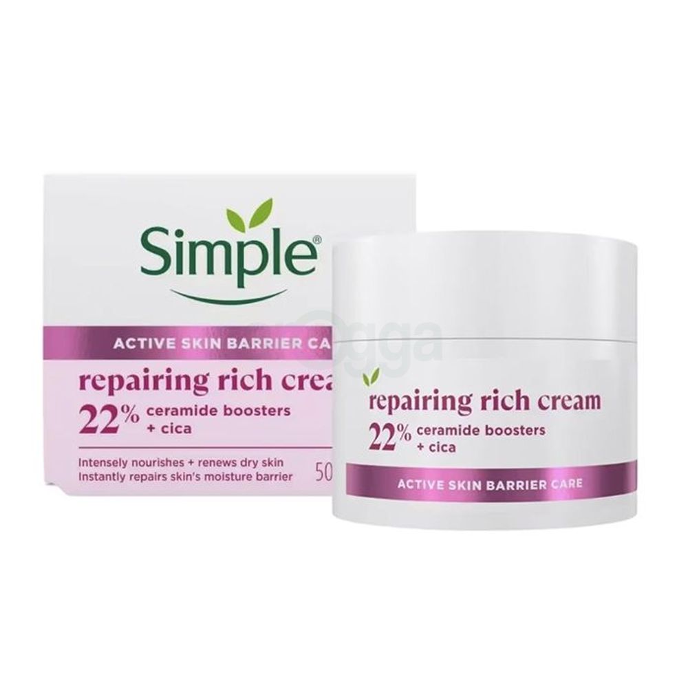 Simple Repairing Rich Cream with 22% Ceramide Boosters + Cica  