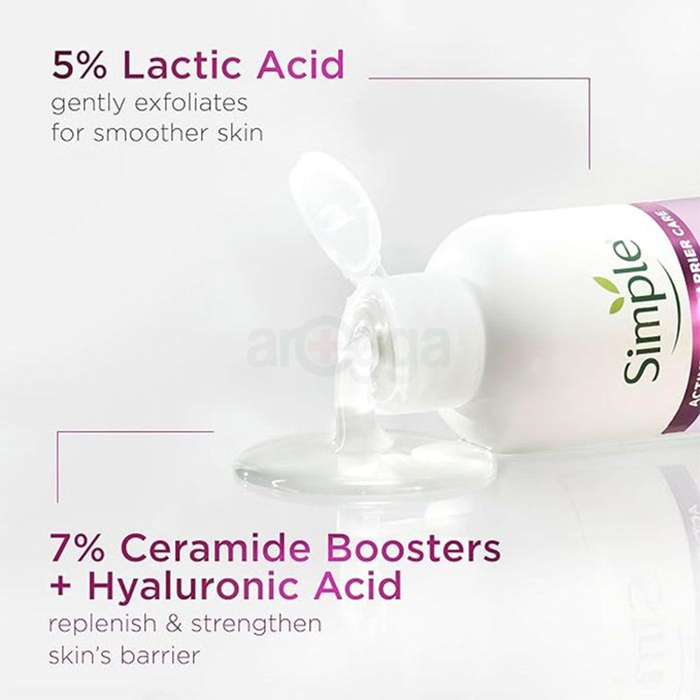 Simple Smoothing Gel Cleanser with Lactic Acid & Hyaluronic Acid for Soft, Smooth Skin  