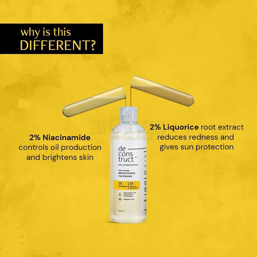 De cons truct Niacinamide Brightening Facewash with 2% Niacinamide & 2 % Liquorice Root Extract  