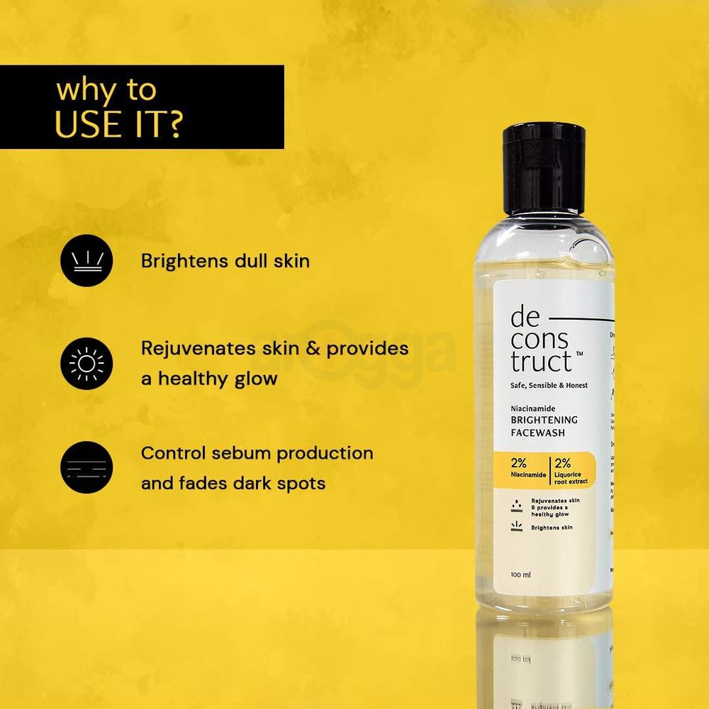 De cons truct Niacinamide Brightening Facewash with 2% Niacinamide & 2 % Liquorice Root Extract  