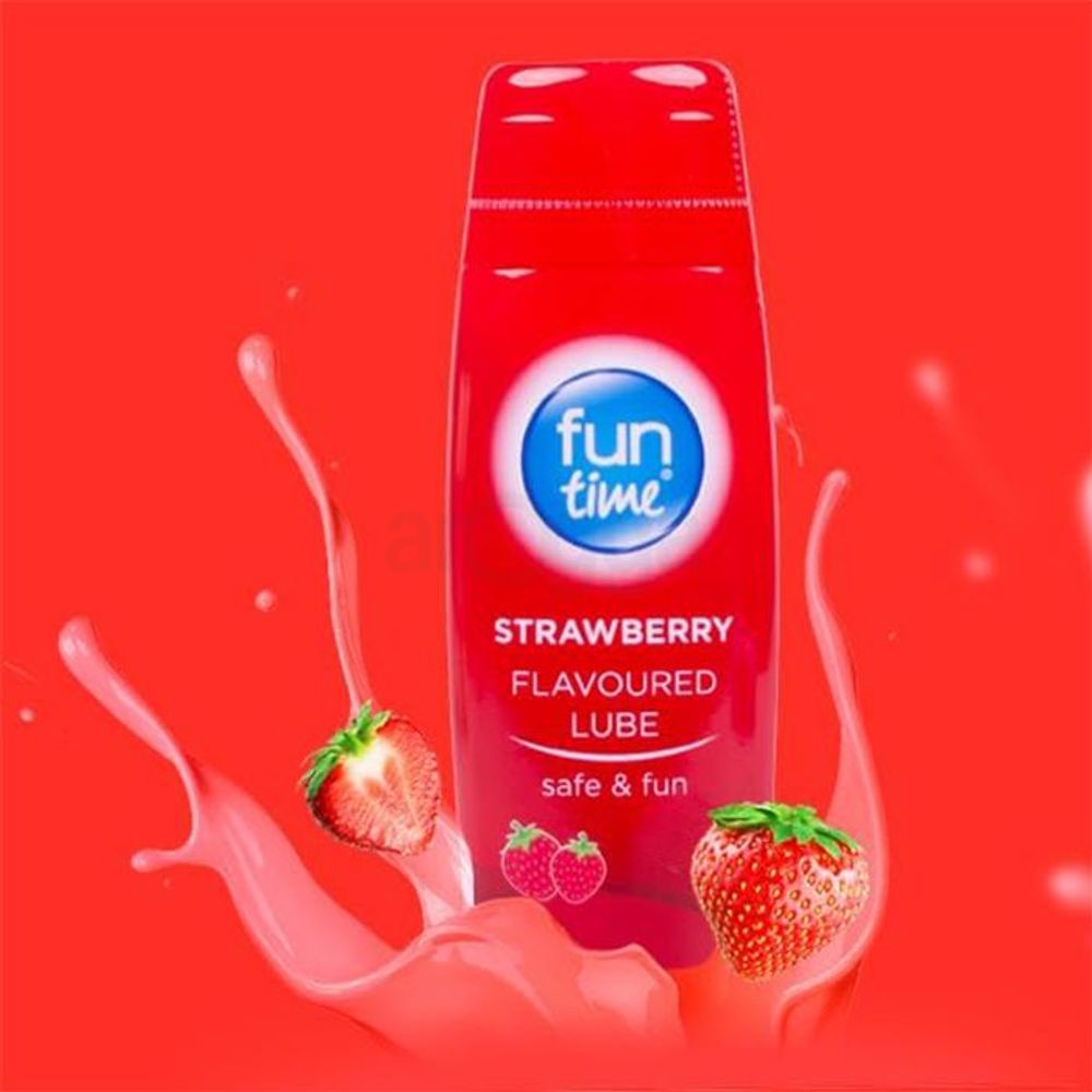 Funtime Strawberry Flavoured Water Based Lube Squeeze Bottle 75ml  