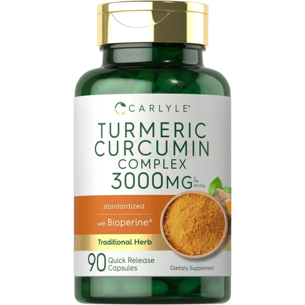 Carlyle Turmeric Curcumin with Black Pepper 3000mg | 90 Powder Capsules  