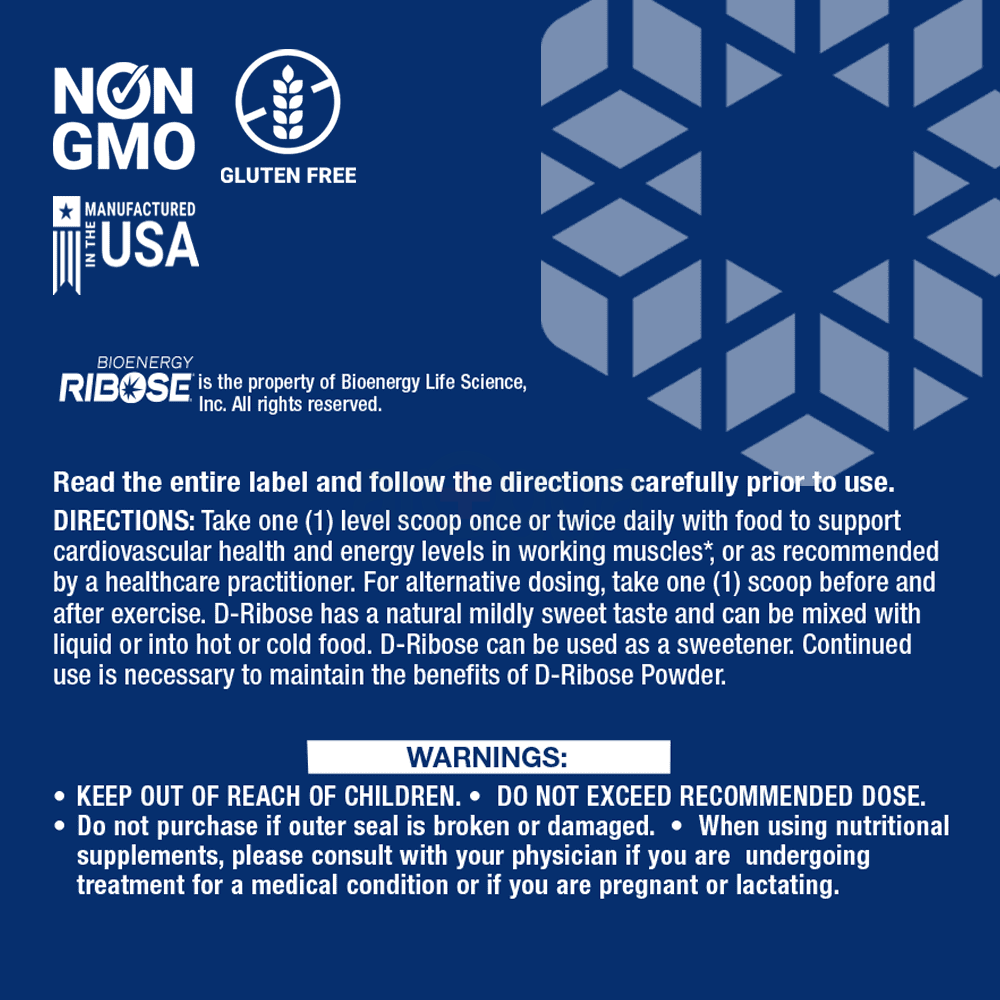Life Extension D-Ribose Powder, 150 grams - Helps Maintain Healthy Energy Levels in Heart, Muscles & Replenish Healthy Cellular Energy After Exercise - Gluten-Free, Non-GMO, Vegetarian  