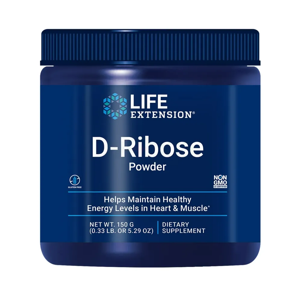 Life Extension D-Ribose Powder, 150 grams - Helps Maintain Healthy Energy Levels in Heart, Muscles & Replenish Healthy Cellular Energy After Exercise - Gluten-Free, Non-GMO, Vegetarian  