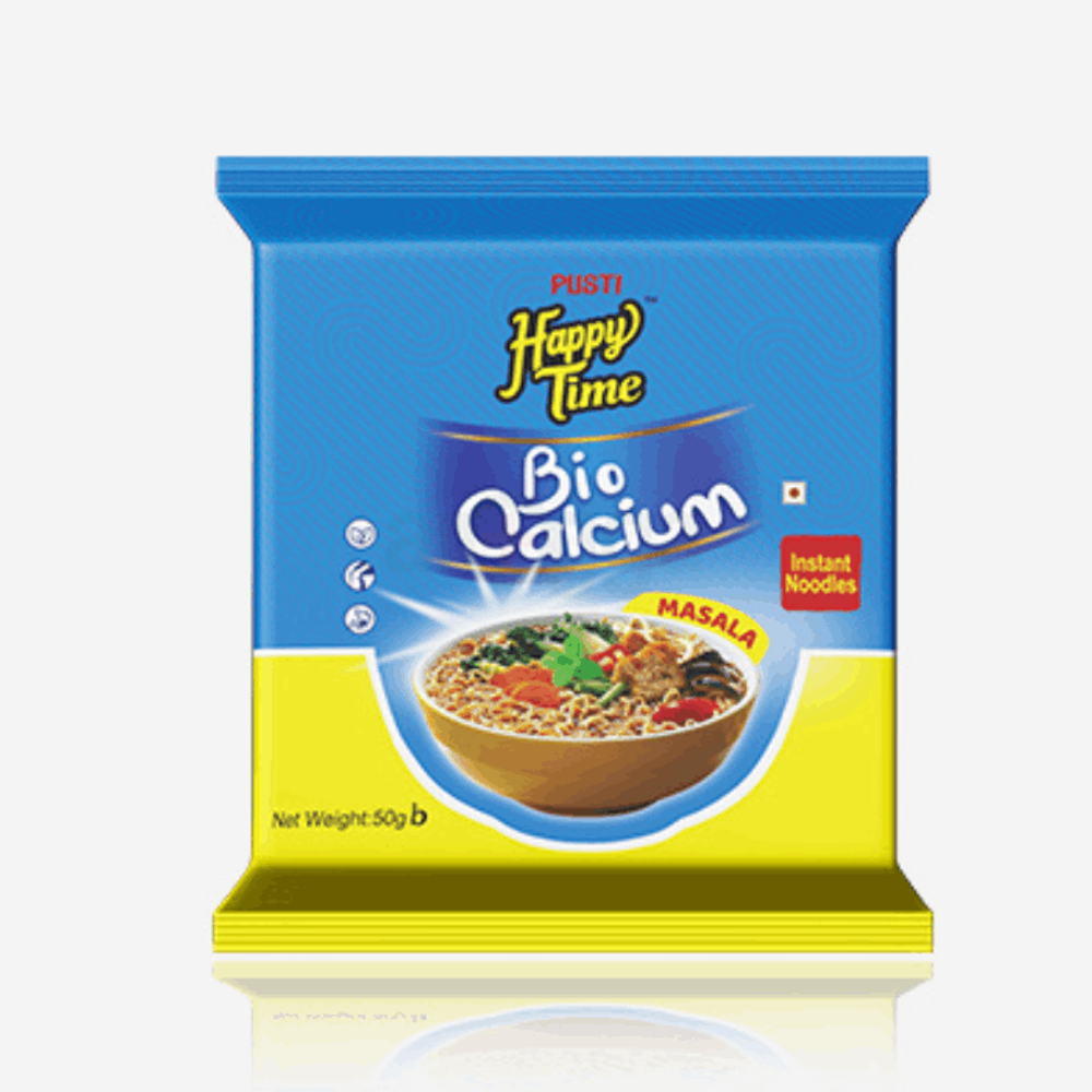 Pusti Happy Time Bio Calcium Instant Noodles(Masala) 8 pcs Pack -(50*8)  