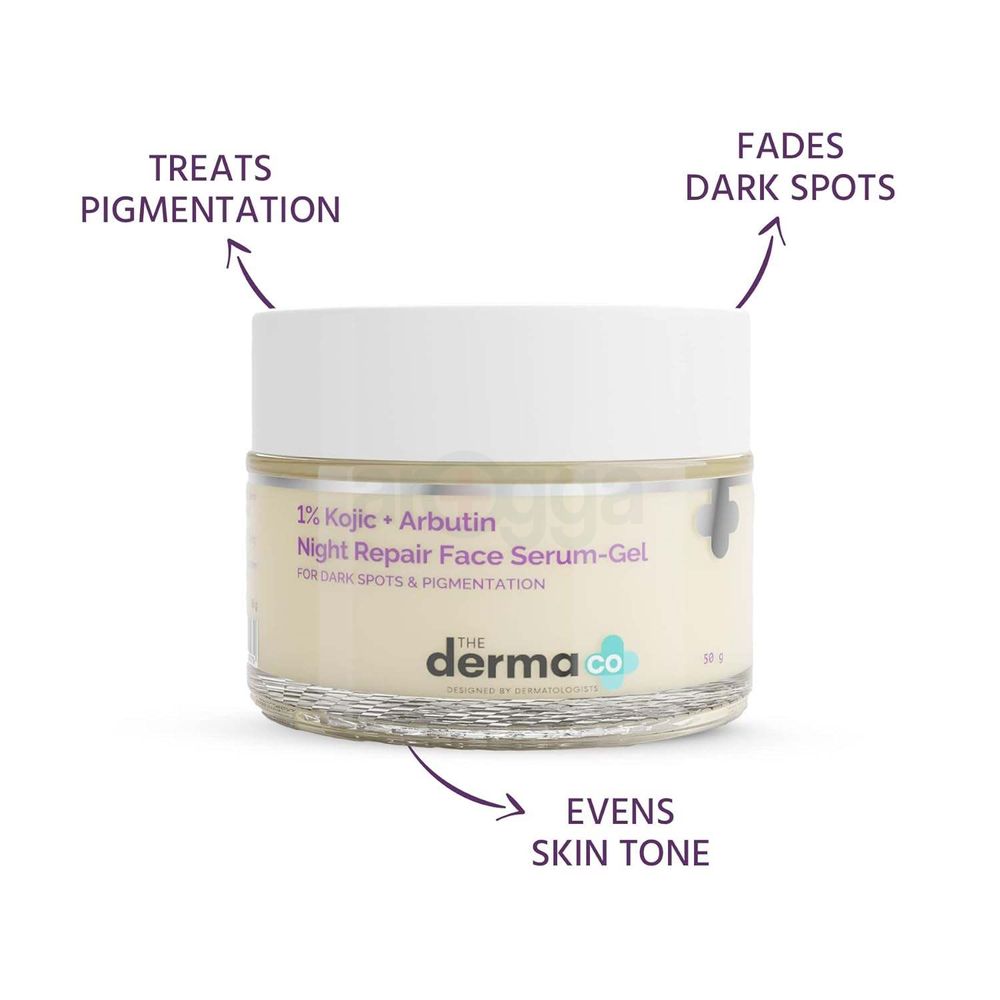 The Derma Co 1% Kojic + Arbutin night Repair Gel 50g  