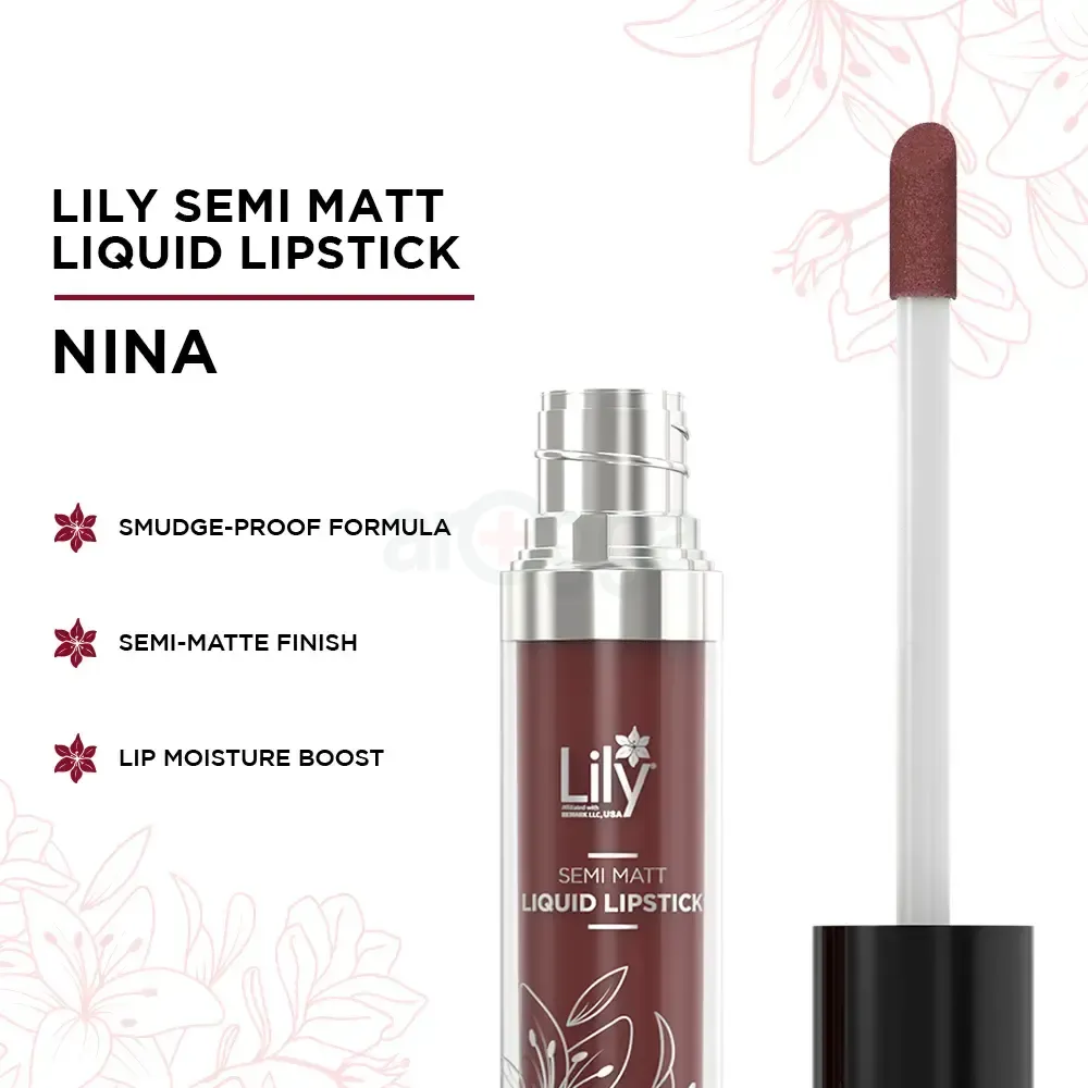 Lily Semi Matte Liquid Lipstick - Nina 104 4.5ml  