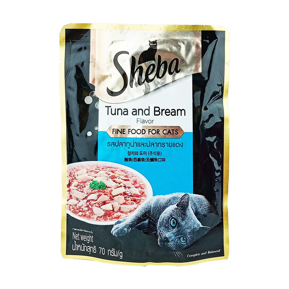 Sheba Pouch Adult Tuna & Bream 70gm  