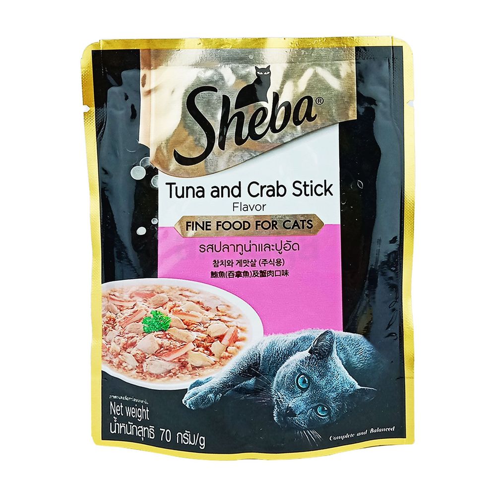 Sheba Pouch Adult Tuna & Crab Stick 70gm  