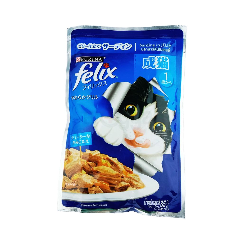 Purina Felix Pouch Adult Sardine in Jelly 85gm  