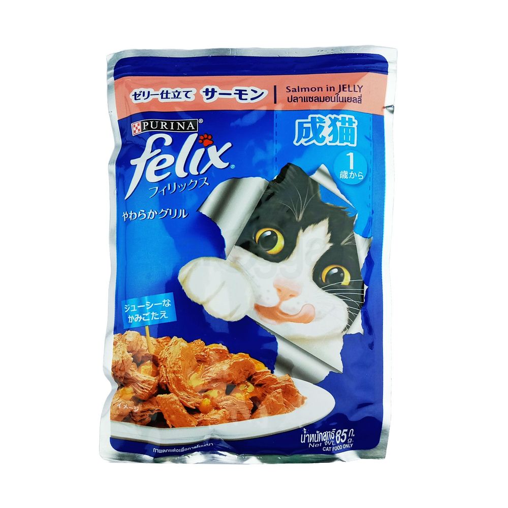 Purina Felix Pouch Adult Salmon in Jelly 85gm  