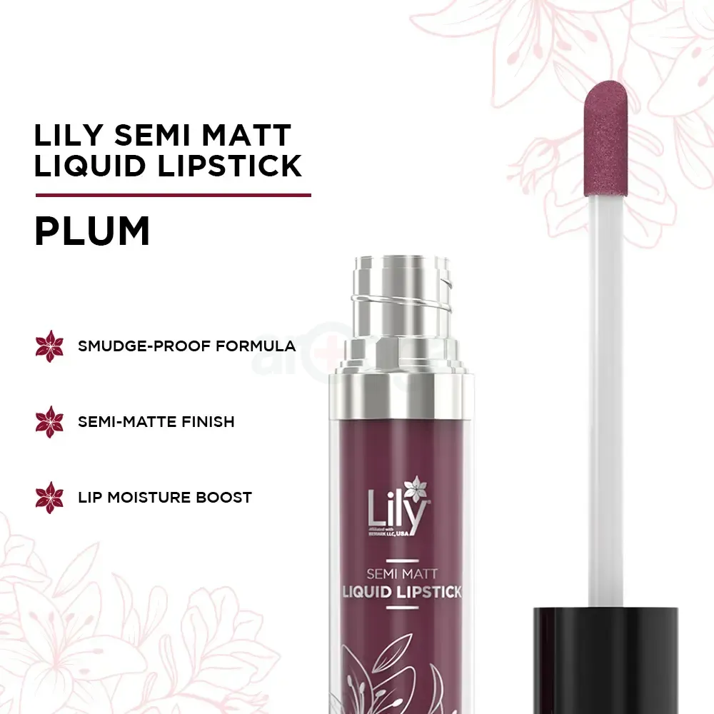 Lily Semi Matte Liquid Lipstick - Plum 108 4.5ml  