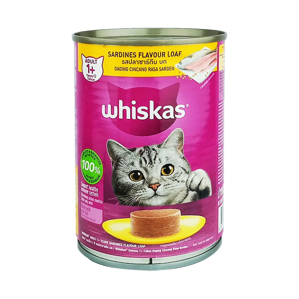 Whiskas Can Sardine Loaf 400gm  