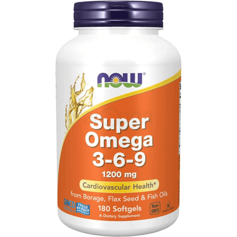 Now Foods Super Omega 3-6-9 Soft-gels, 1200Mg, 180-Count  