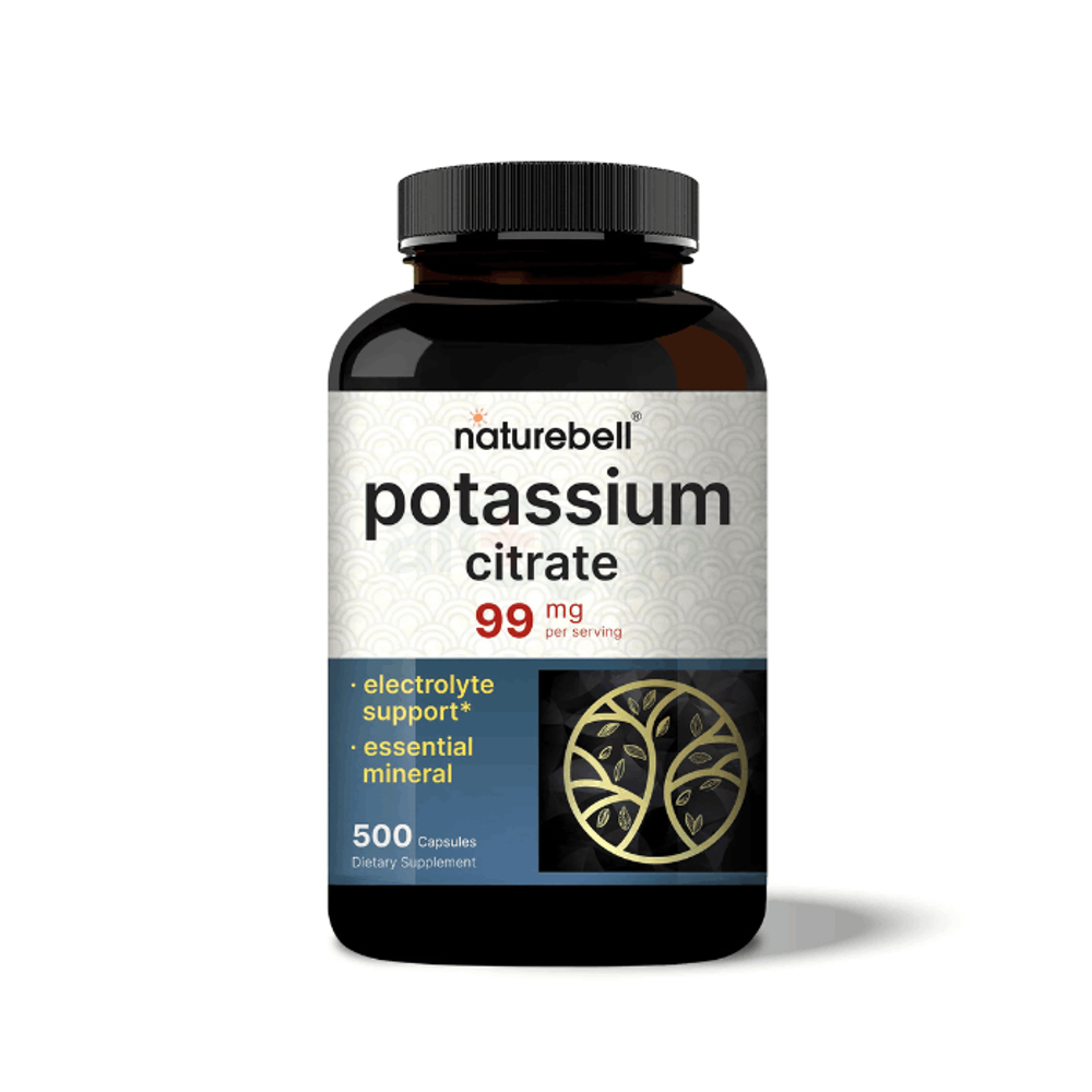 Naturebell Potassium Citrate Supplement 99mg, 500 Capsules  