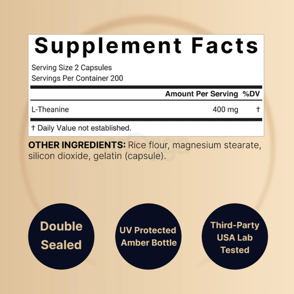 Naturebell L-Theanine Supplement 400mg Per Serving, 400 Capsules   