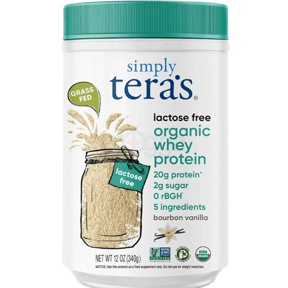 Simply tera's Lactose Free Organic Whey Protein - Lactose Free Protein Powder, Vanilla Protein Powder with 20g of Protein Per Serving  