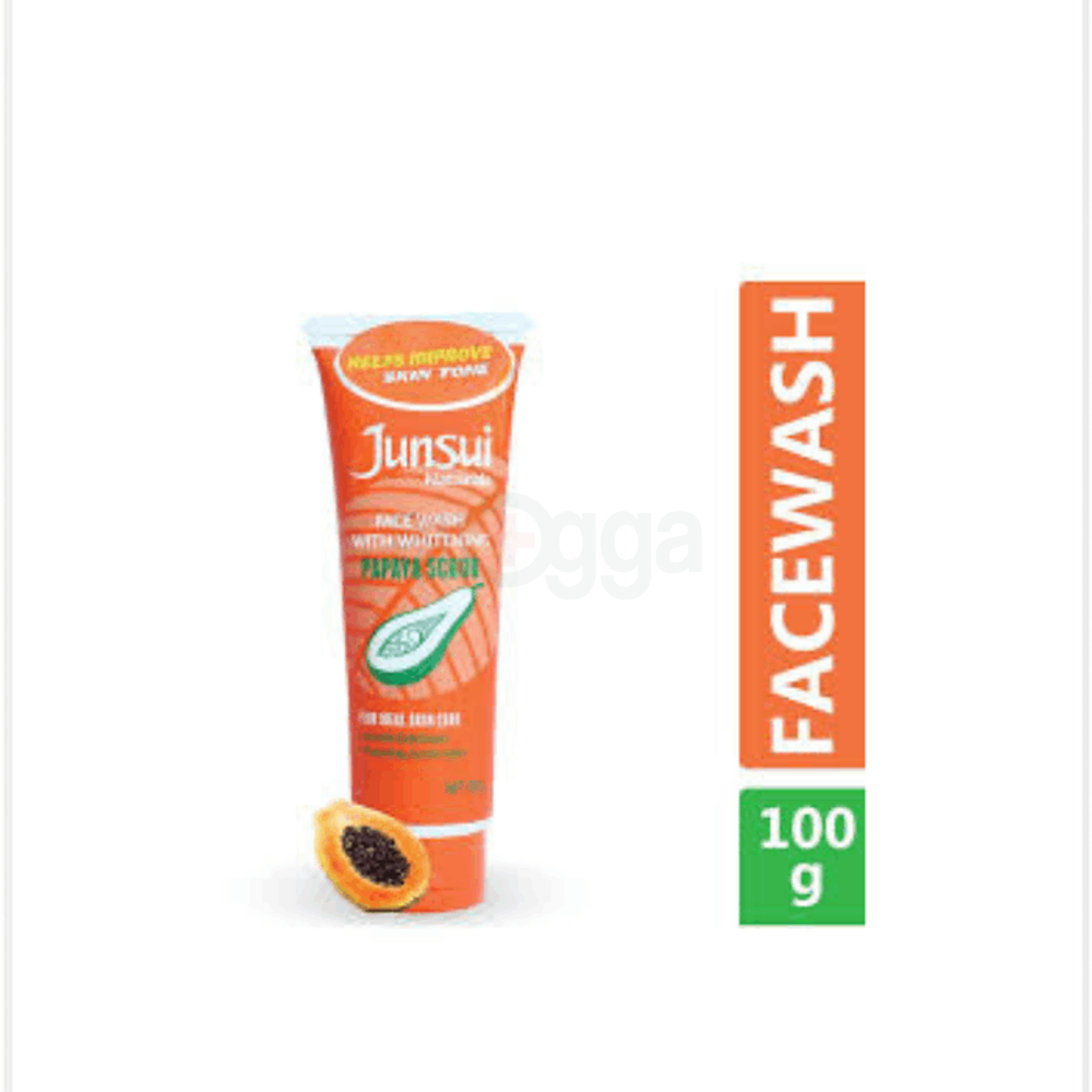 Junsui Naturals Whitening Face Wash (Papaya Scrub) 100gm  