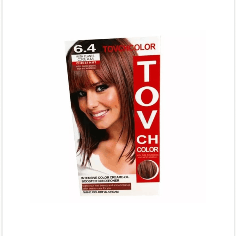 Tovchcolor Intensive Color Creme-Oil Booster Conditioner Shine Colorful Cream 6.4 Chestnut  