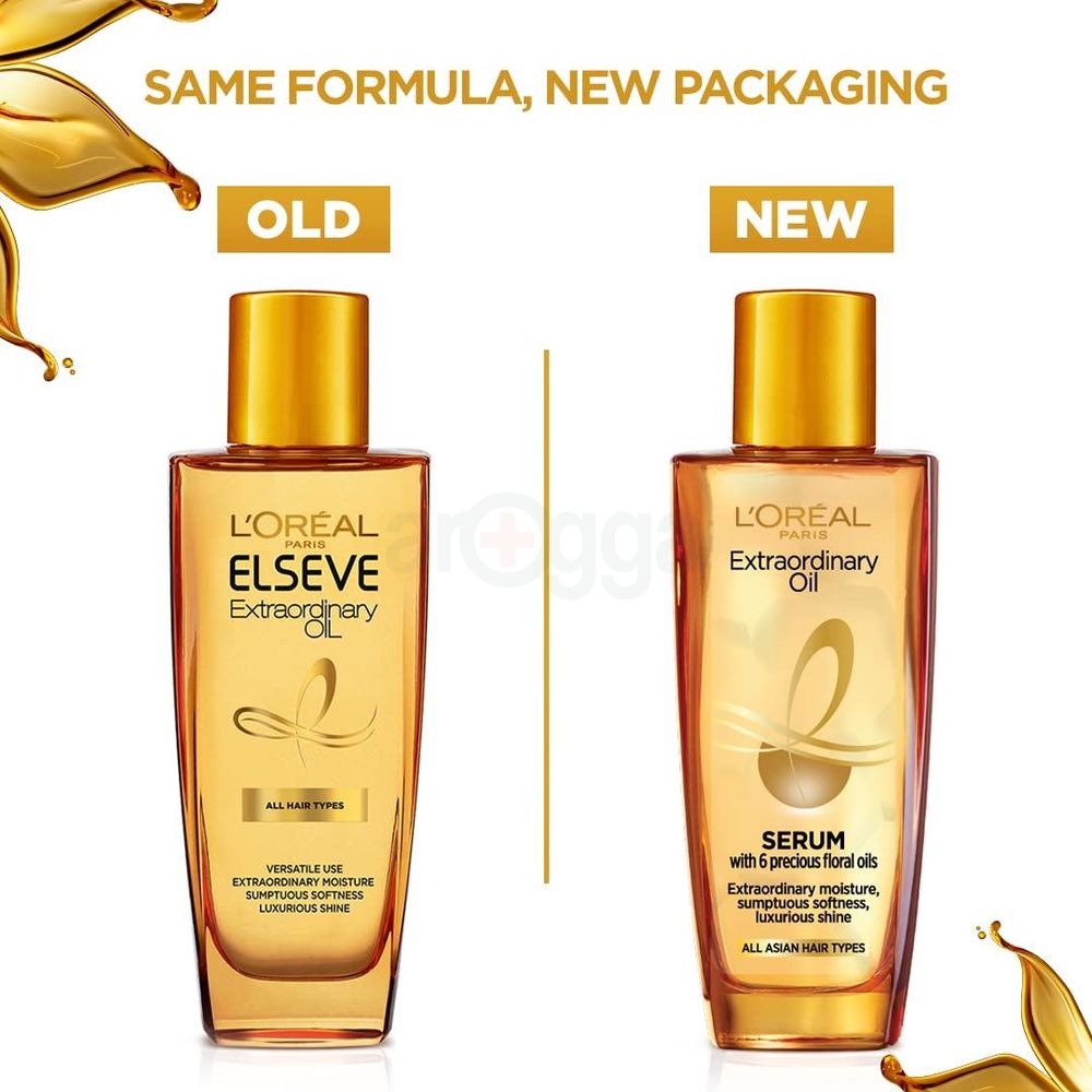 Loreal Paris Elseve Extraordinary Oil Serum with 6 precious Floral Oils for All Asian Hair Types  