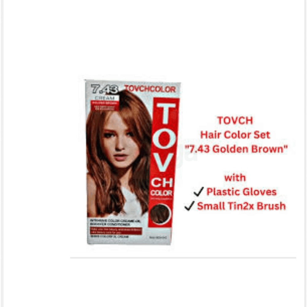 Tovchcolor Intensive Color Creme-Oil Booster Conditioner Shine Colorful Cream 7.43 Golden Brown  