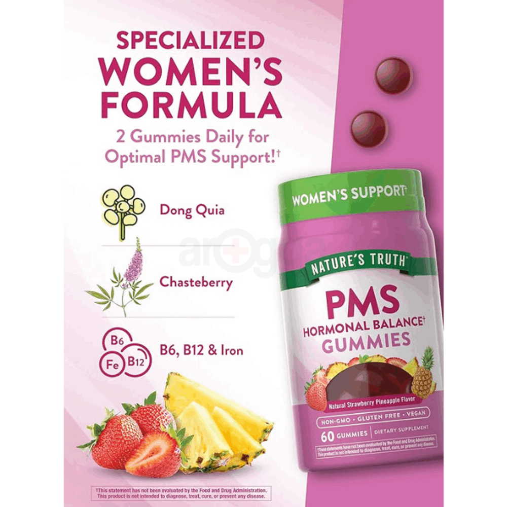Nature's Truth PMS Hormonal Balance Support Gummies for Women | 60 Count | Vegan, Non-GMO & Gluten Free  