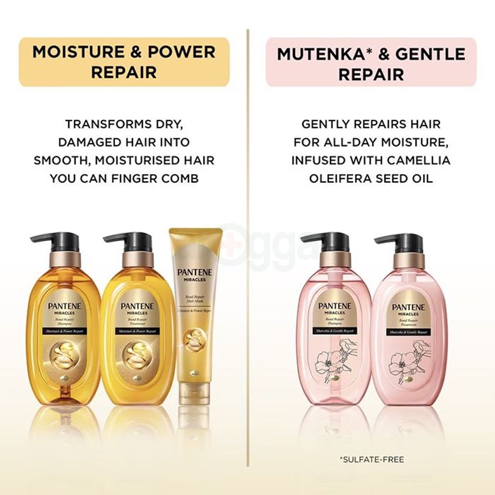 Pantene Shampoo Miracles Bond Repair Shampoo with Mutenka & Gentle Repair  