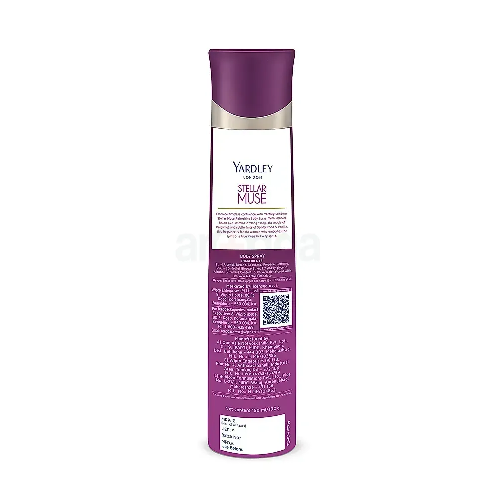 Yardley London Stellar Muse Fragrance Refreshing Body Deodorant Spray - For Women  