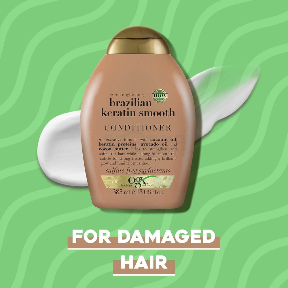 OGX Ever Straightening Brazilian Keratin Smooth and Sleek Conditioner (Sulphate Free)  