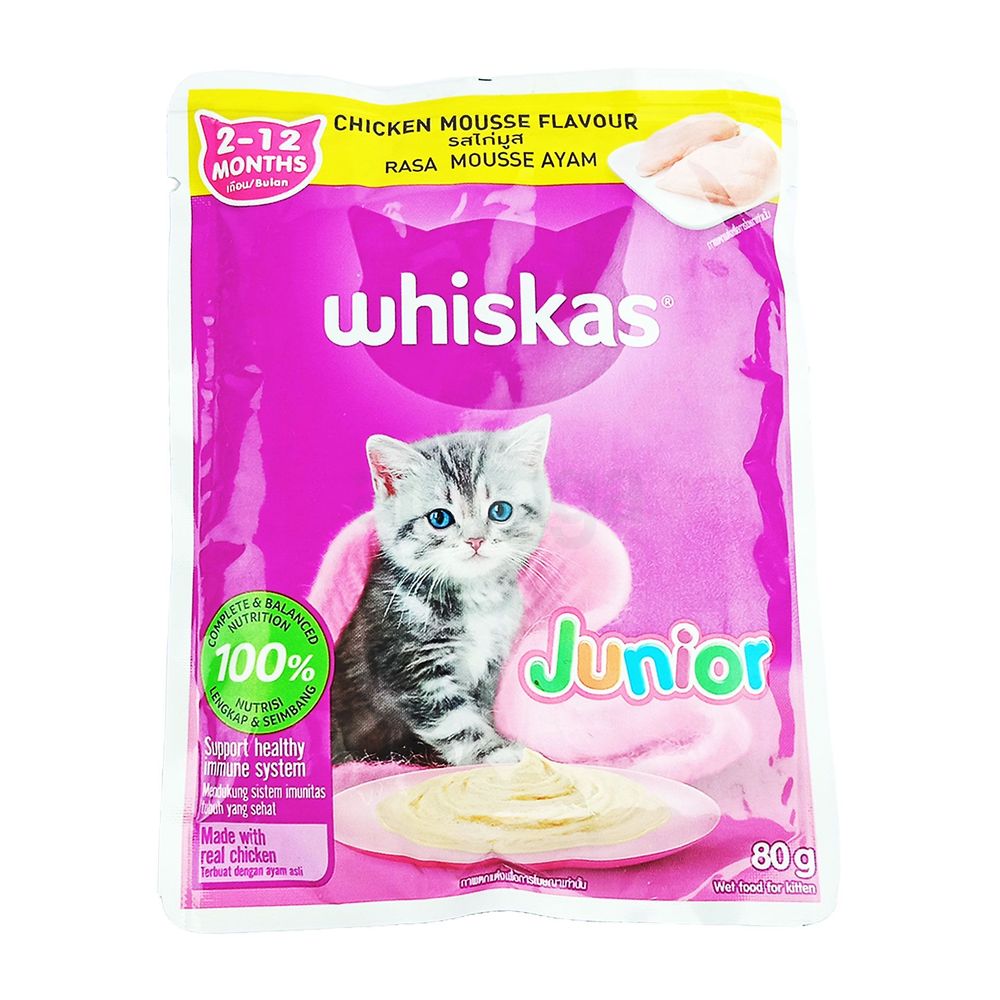 Whiskas Pouch Kitten Chicken Mousse Flavour 80gm  