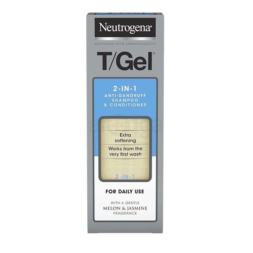 Neutrogena T/Gel 2 in 1 Anti Dandruff Shampoo and Conditioner with Melon and Jasmine Fragrance for Daily Use  